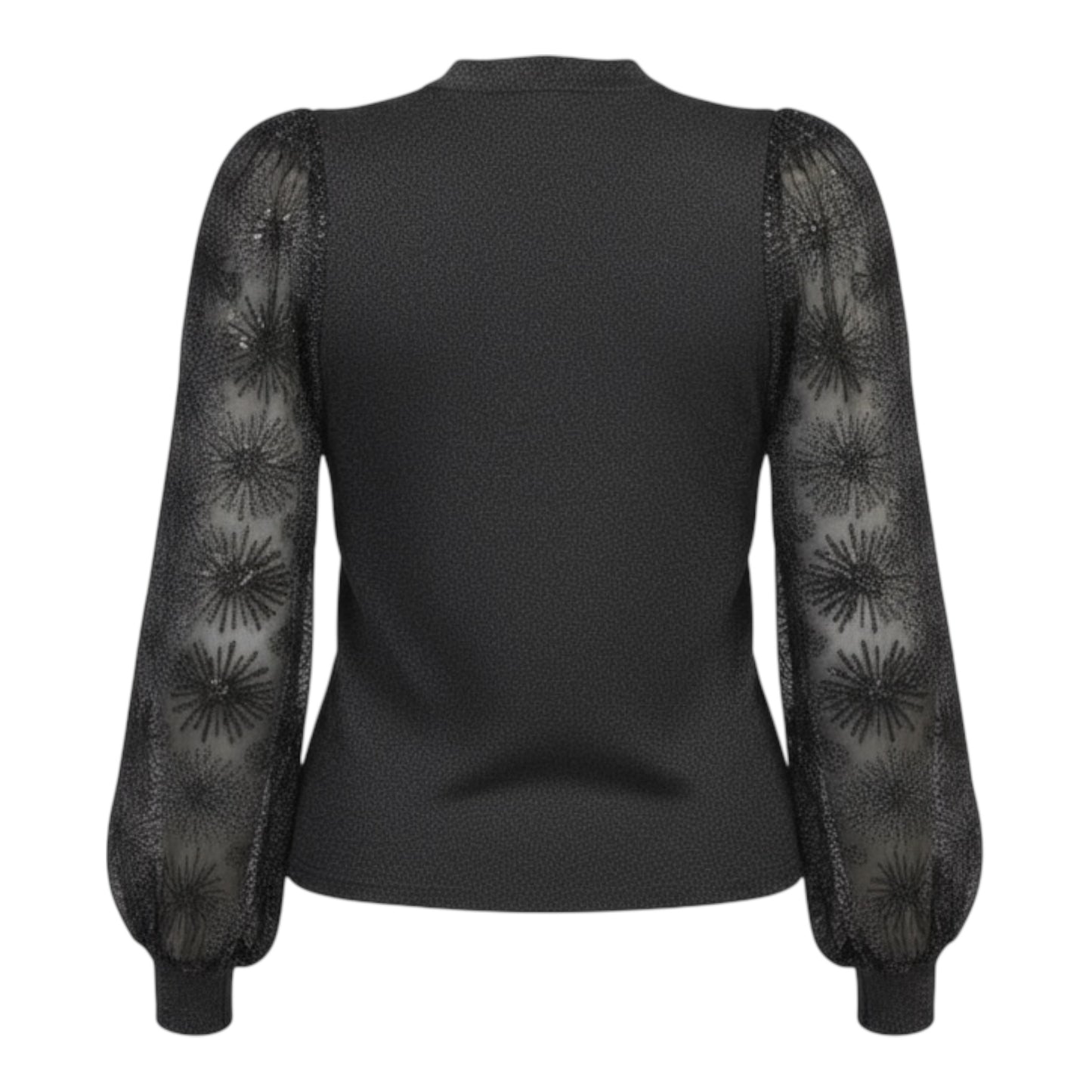 Shimmer Knit Top with Sheer Sleeves size Small