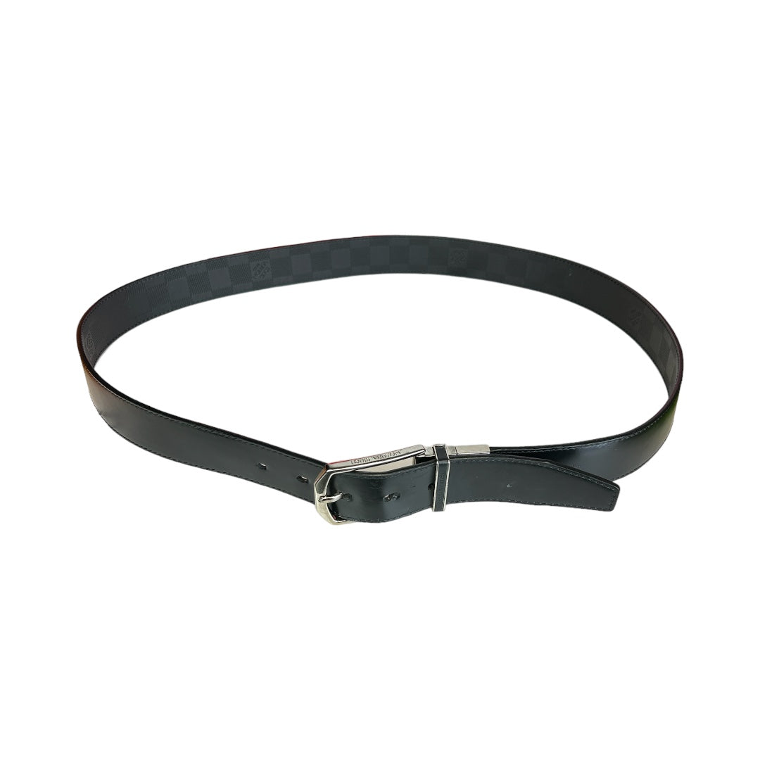 Damier Infini Boston Reversible Belt Mens Size 110