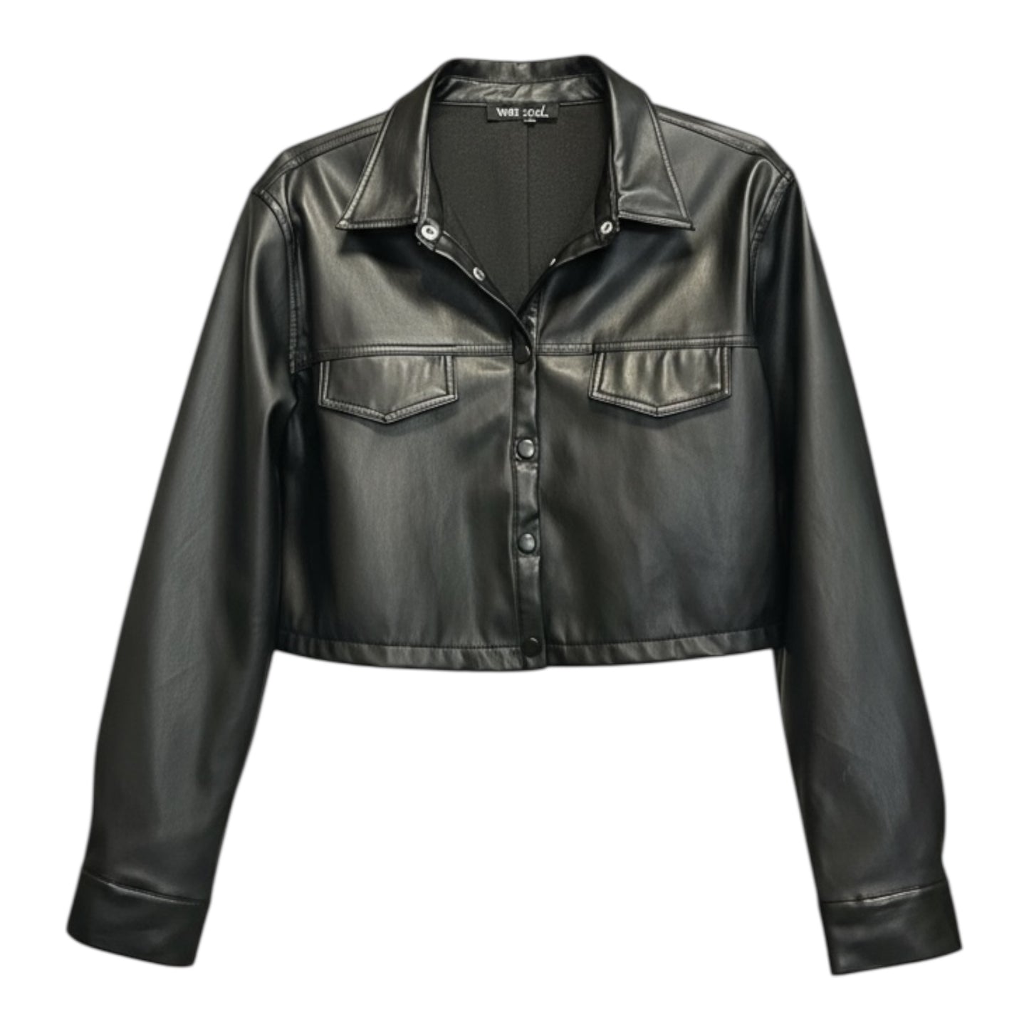 Faux Leather Cropped Jacket size L
