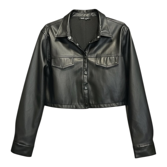 Faux Leather Cropped Jacket size L