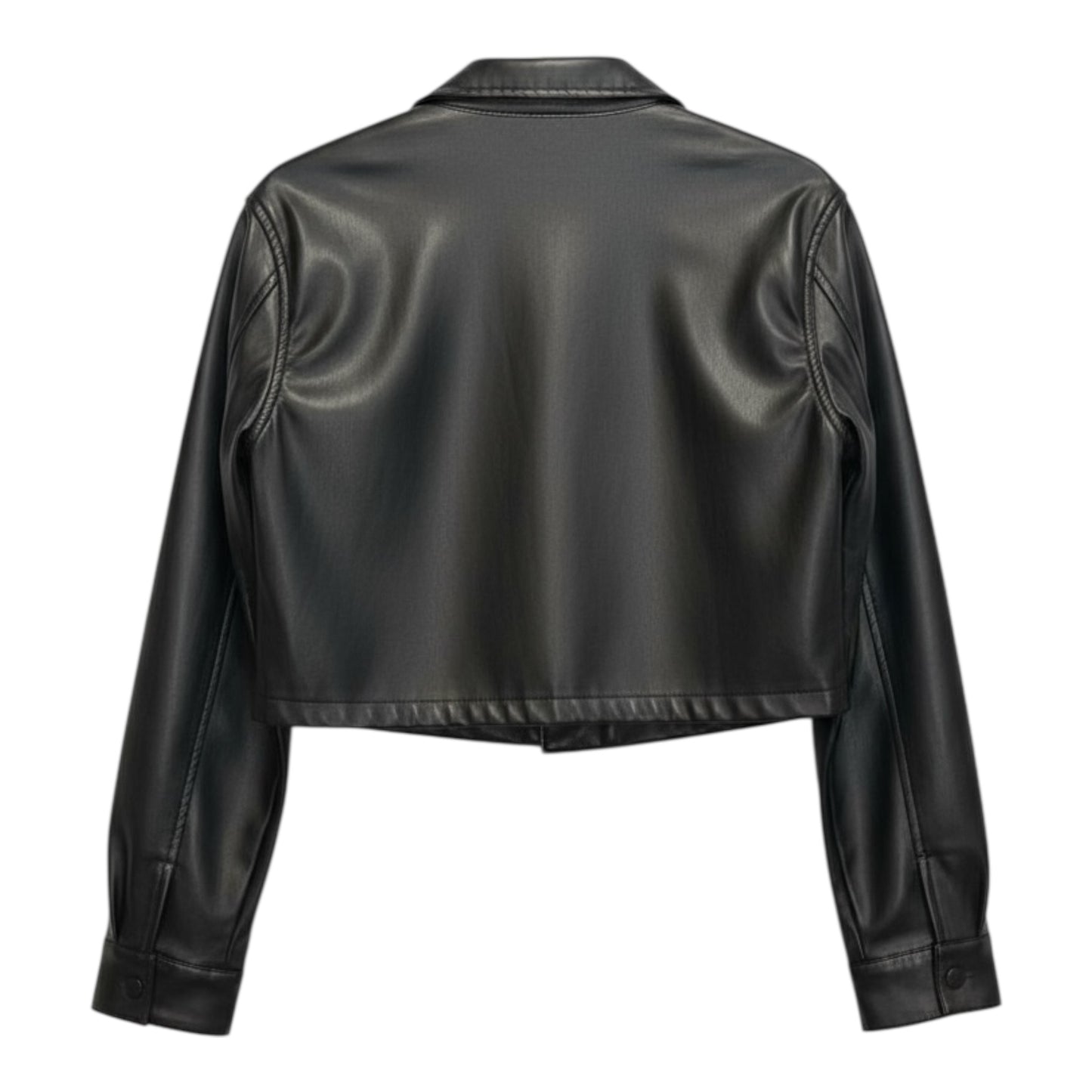 Faux Leather Cropped Jacket size L