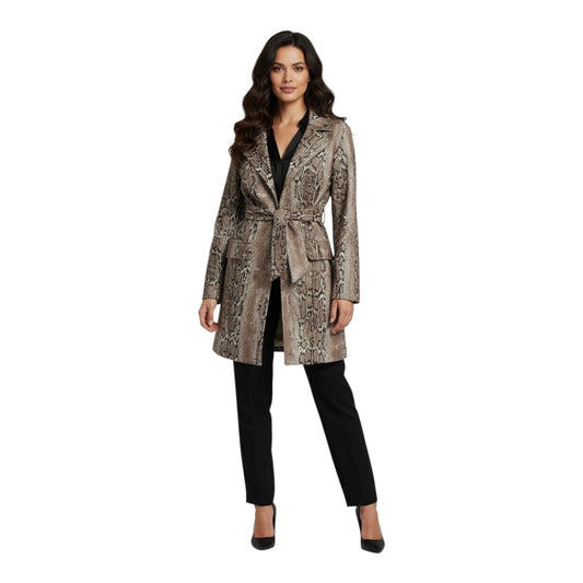 Snake Pattern Trench Coat with belt size Large