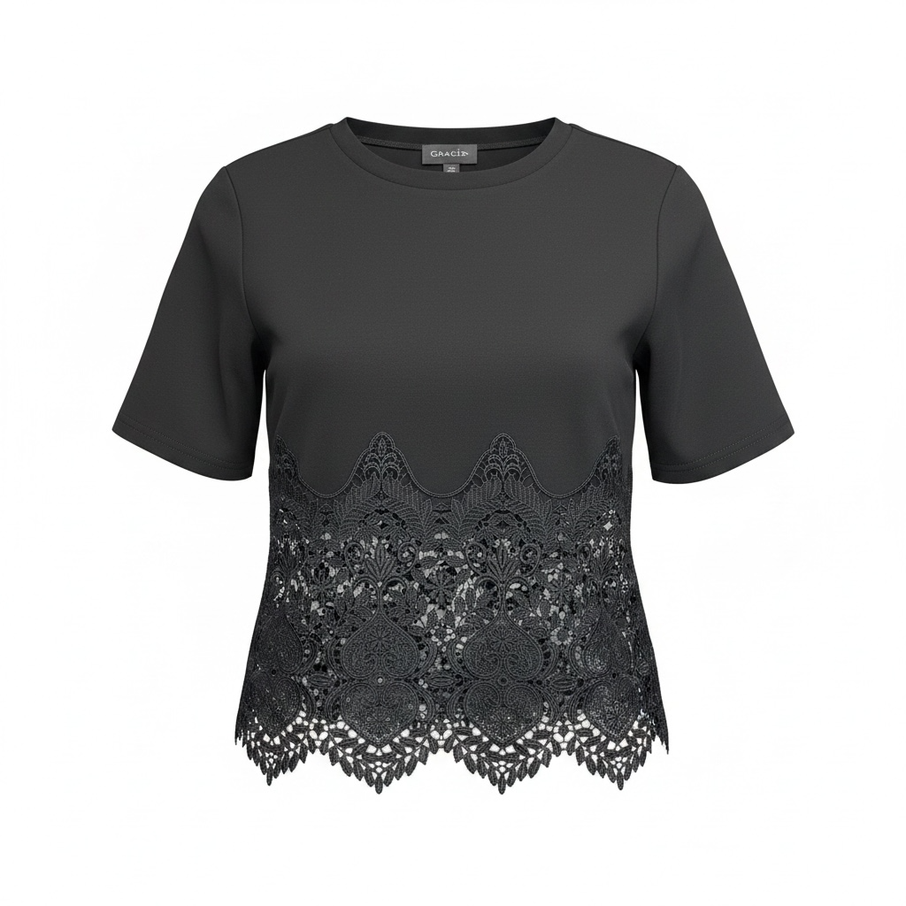 Lace Trim T Shirt size Small