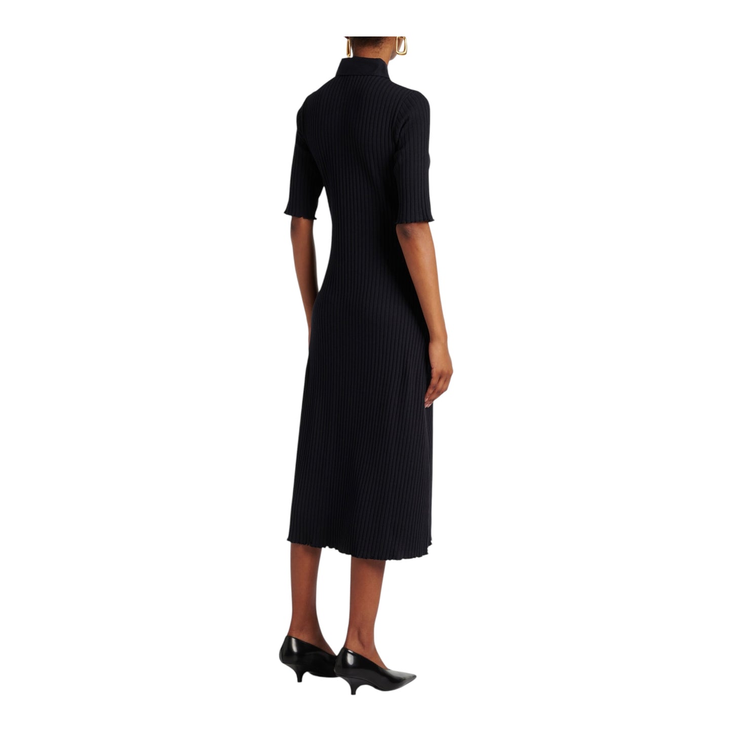 Ribbed Cotton Blend Polo Dress size Medium