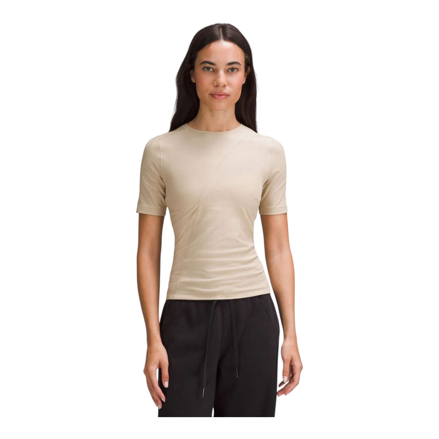 Asymmetrical Ribbed Cotton T-Shirt size 8