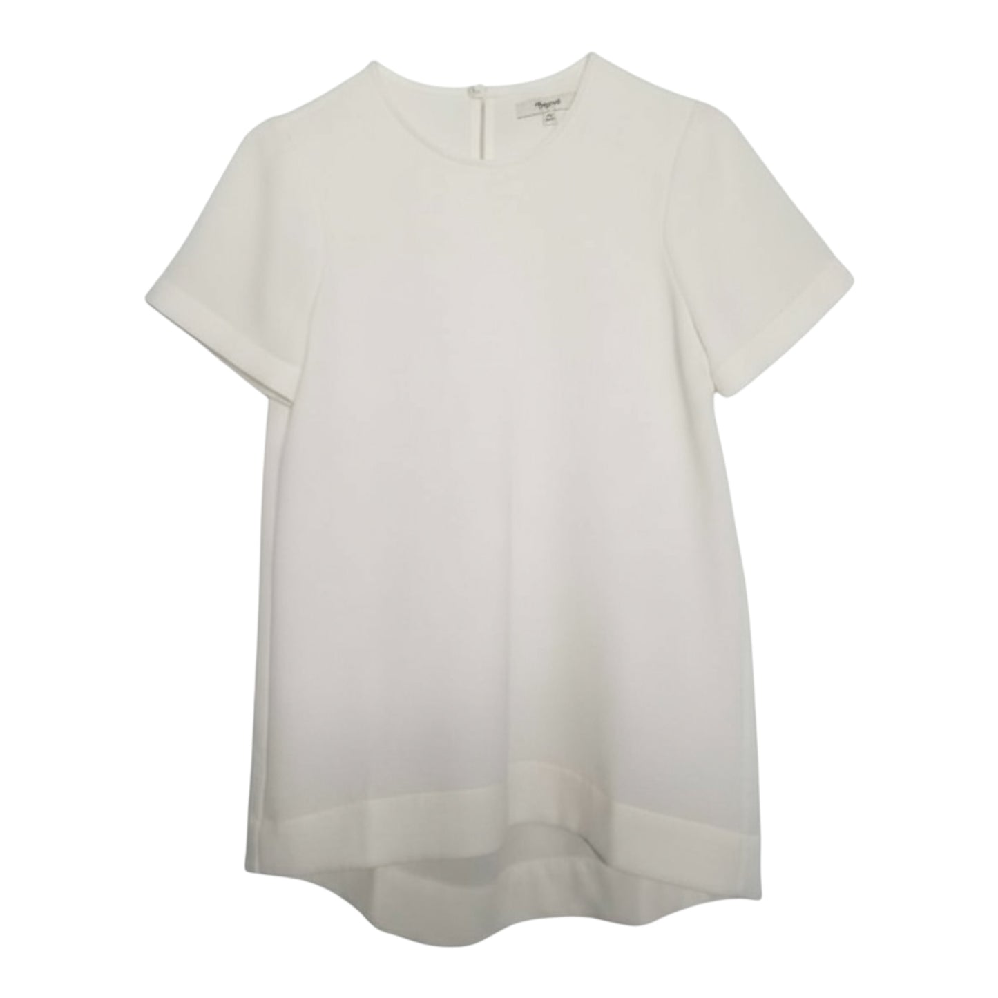 White Tailored Tee Top Blouse Size XSmall