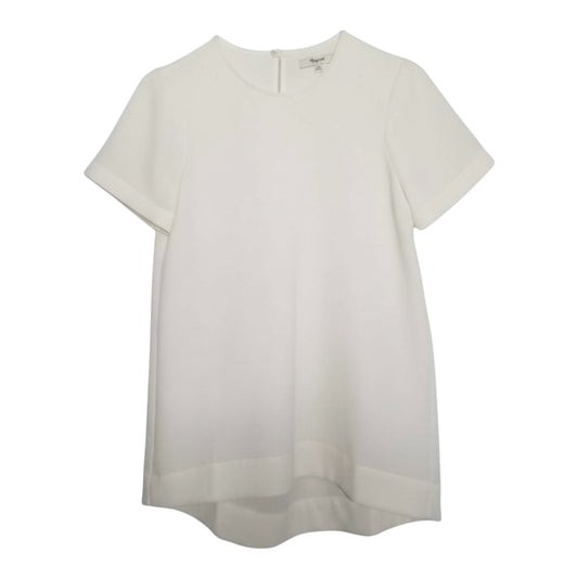White Tailored Tee Top Blouse Size XS