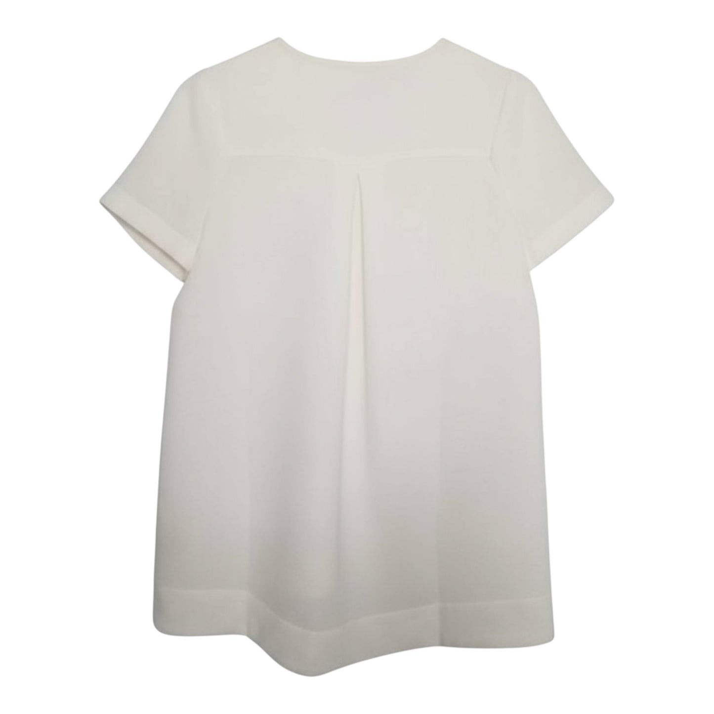 White Tailored Tee Top Blouse Size XSmall