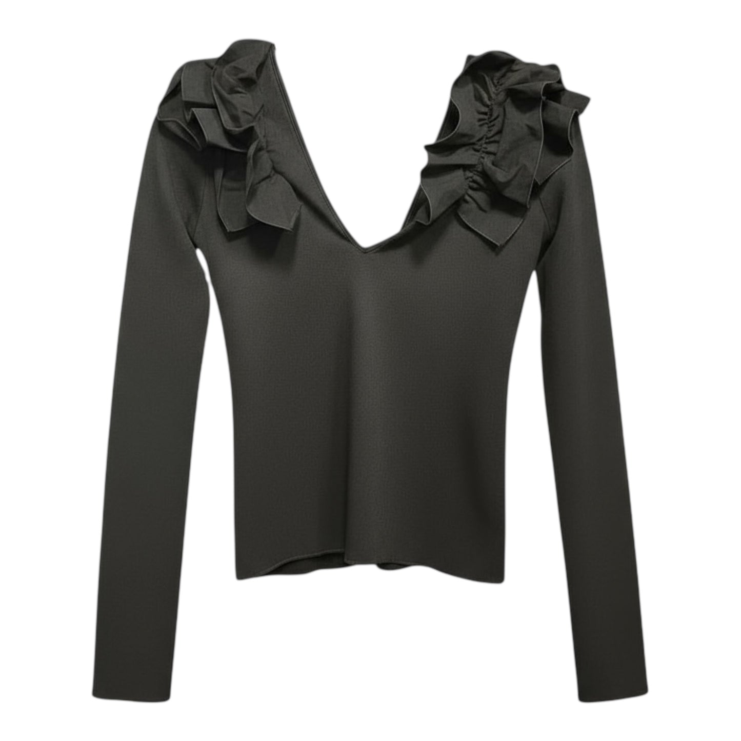 Ruffled Collar Long Sleeve size Medium New with Tags