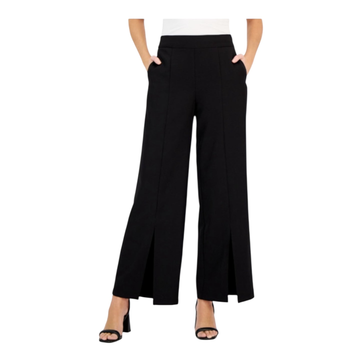 High Rise Front-Slit Flare Leg Pants size 8