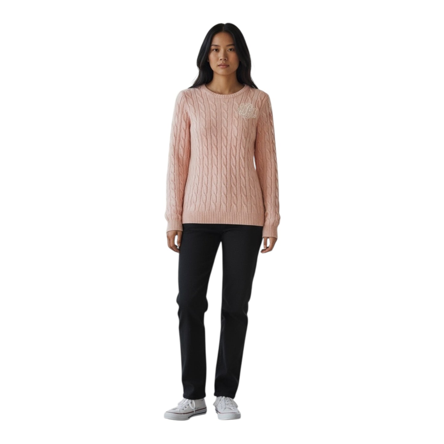 Cable-Knit Cotton Sweater size Large New