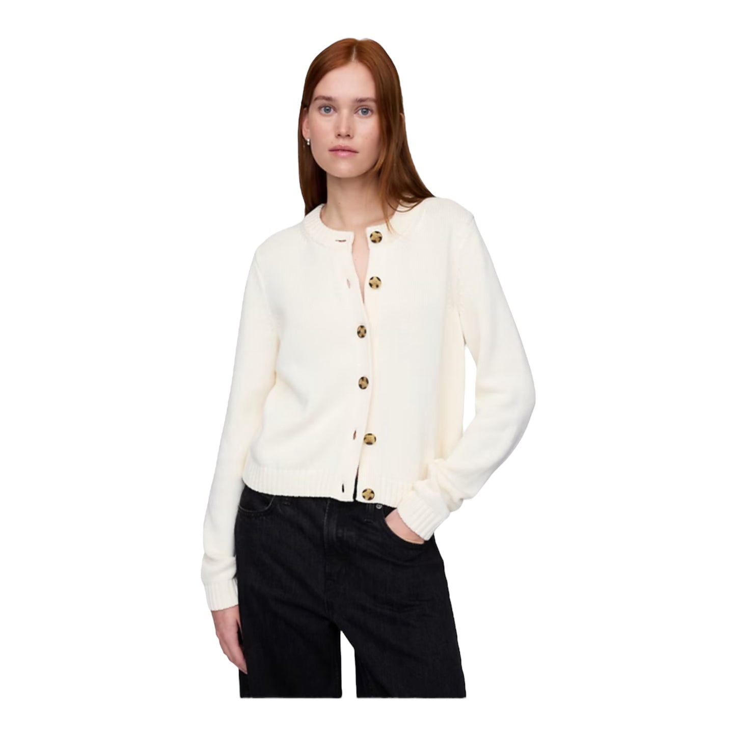 Cotton Crewneck Cardigan size Large New with Tags