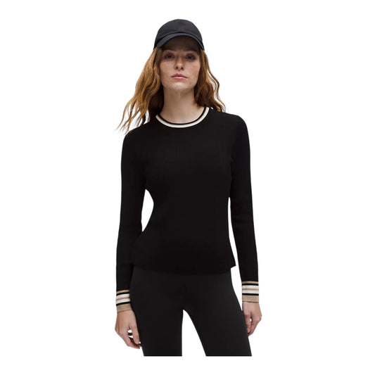 Cotton-Blend Long-Sleeve Crew size L