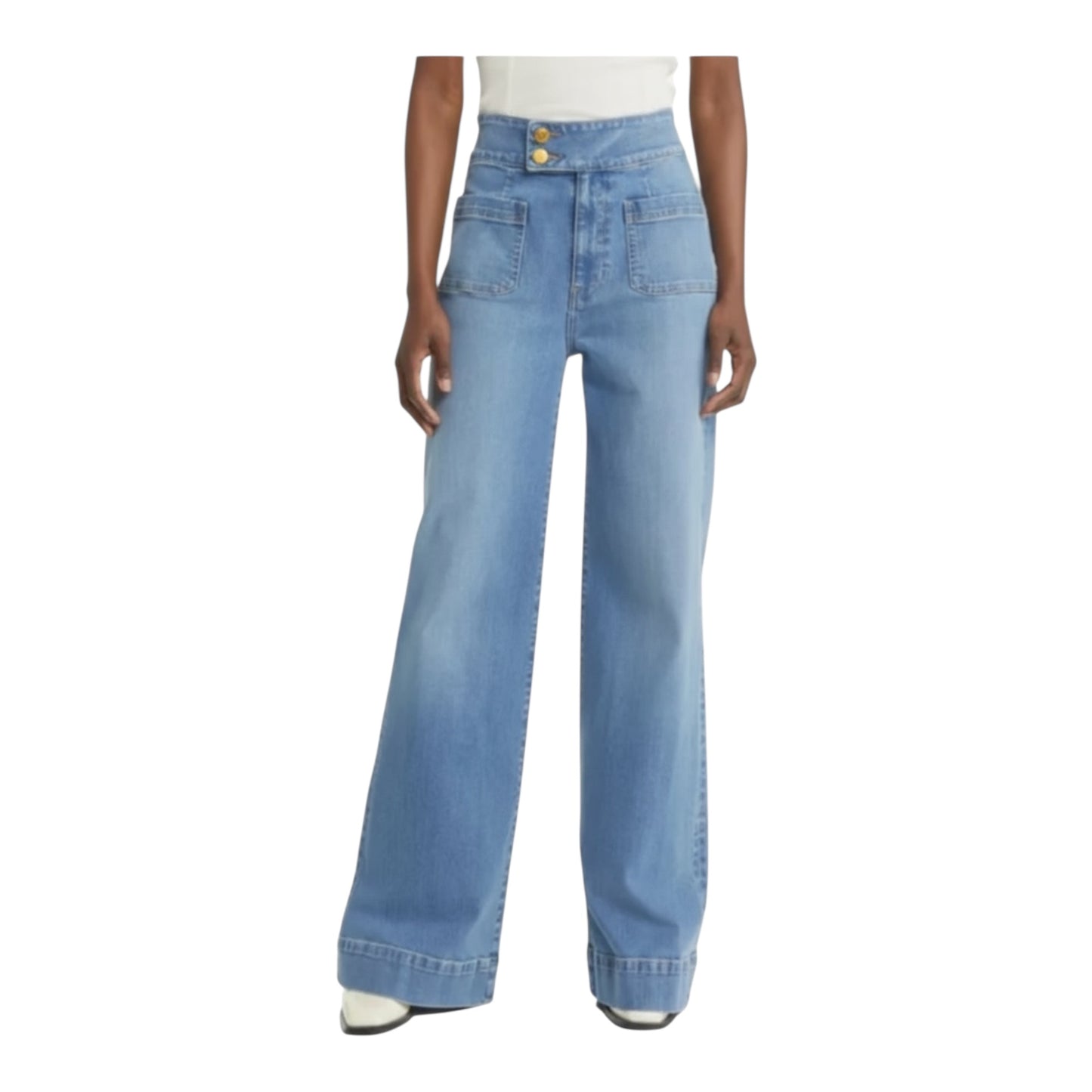 Le Hardy Patch Pocket High Waist Wide Leg Jeans size 28