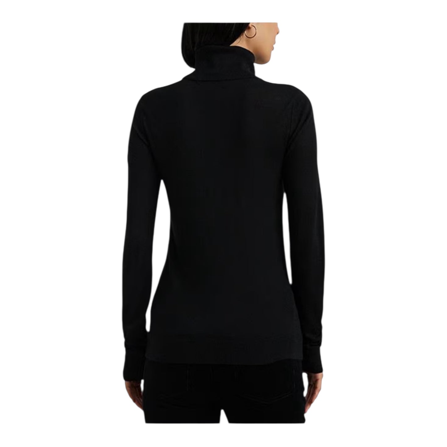 Silk Blend Slim Fit Turtleneck Long Sleeve Sweater