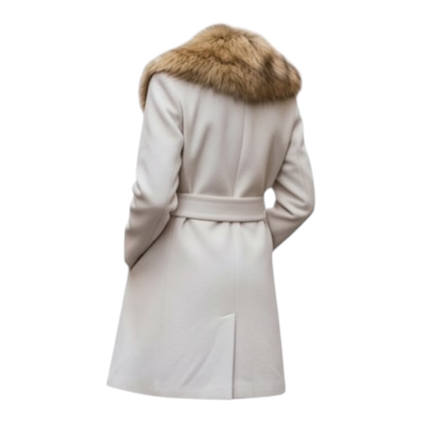 Faux Fur Collar Wool Swing Coat size XLarge