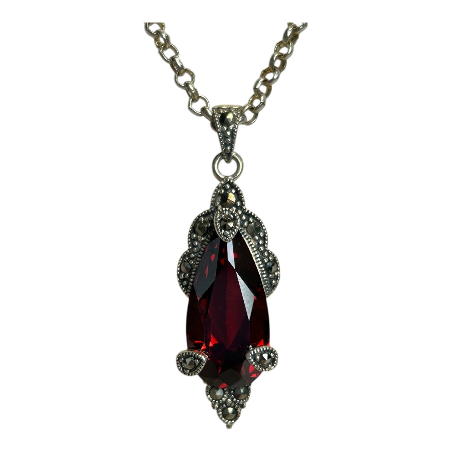 Garnet Pendant Necklace