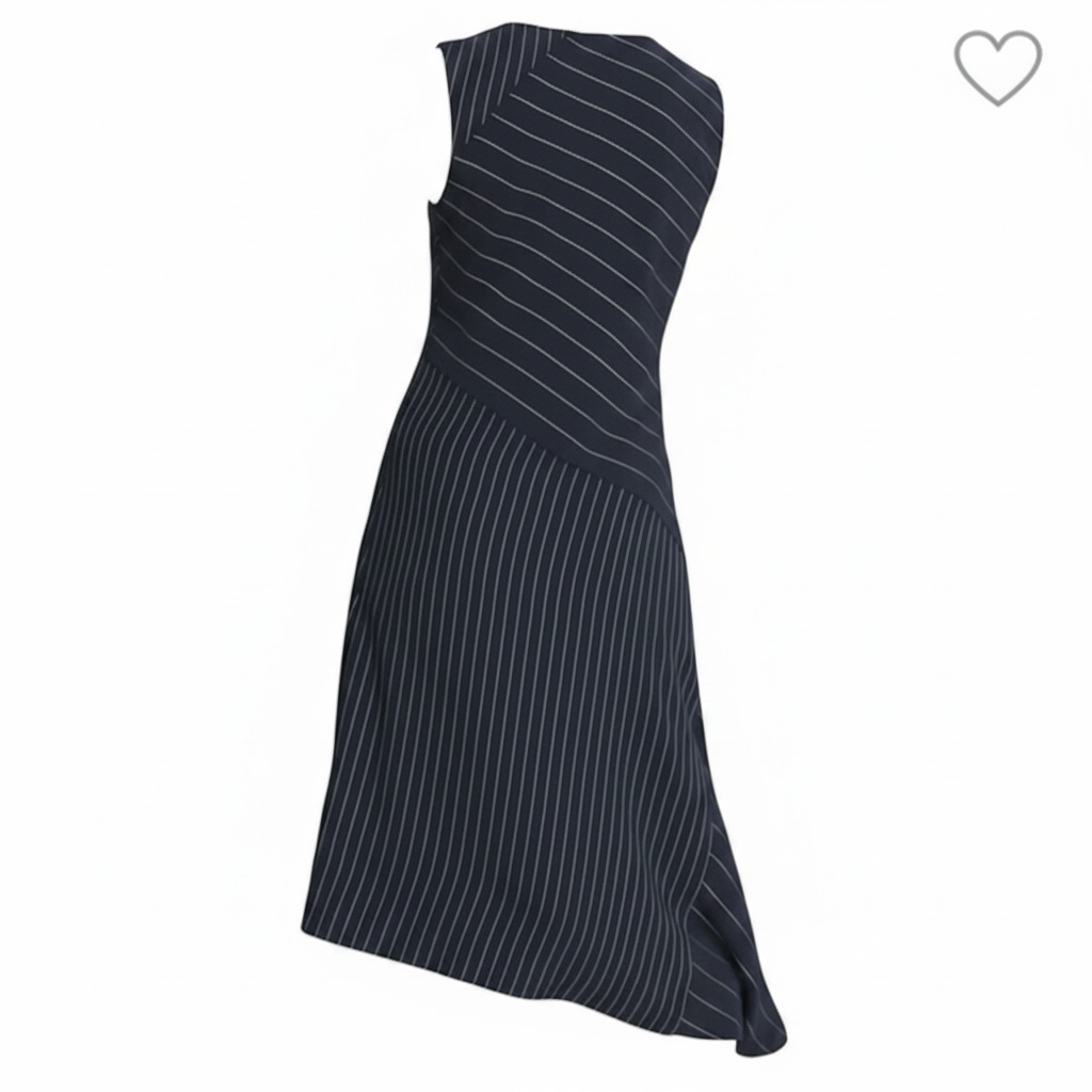 Sleeveless Asymmetrical Striped Dress size 8