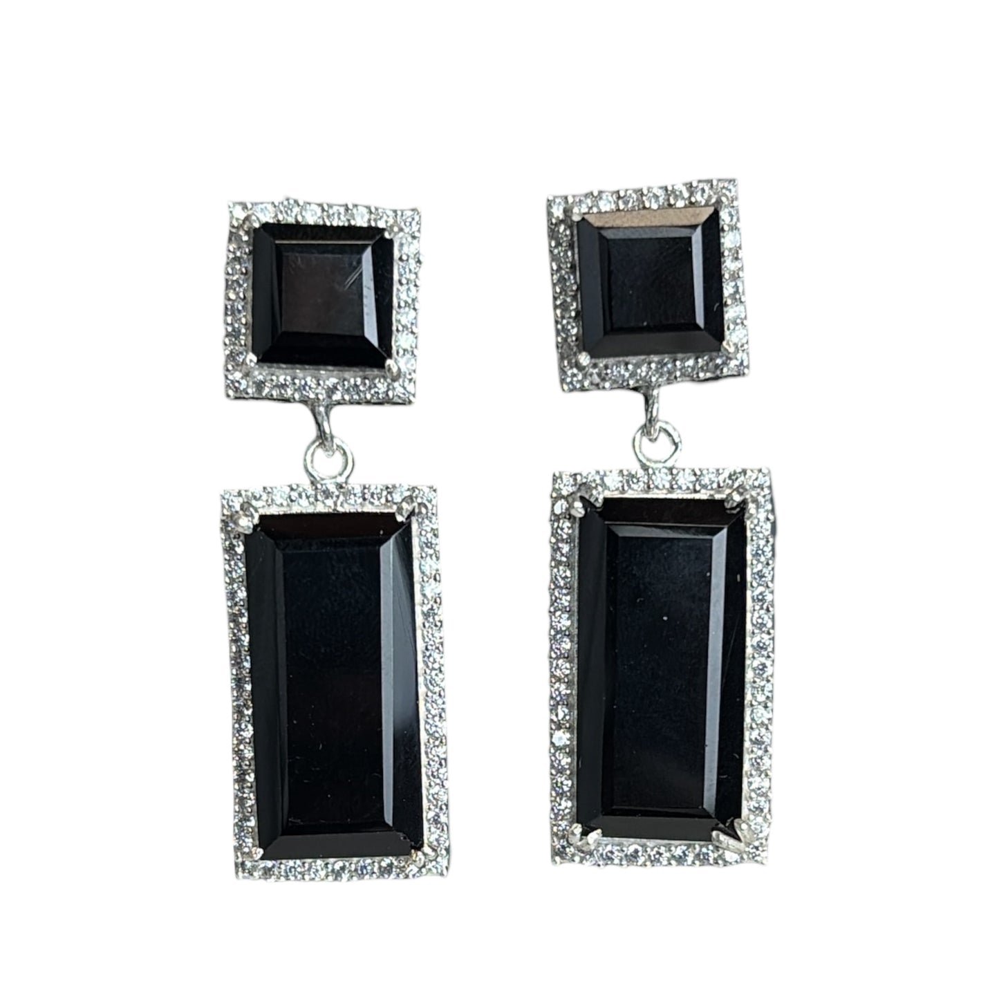 925 Rectangle Drop Earrings