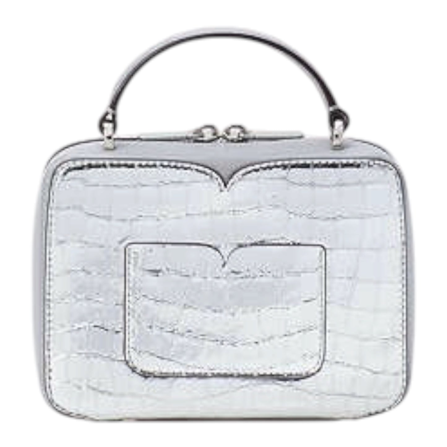 Vanity Metallic Croc-embossed Mini Top Handle Bag
