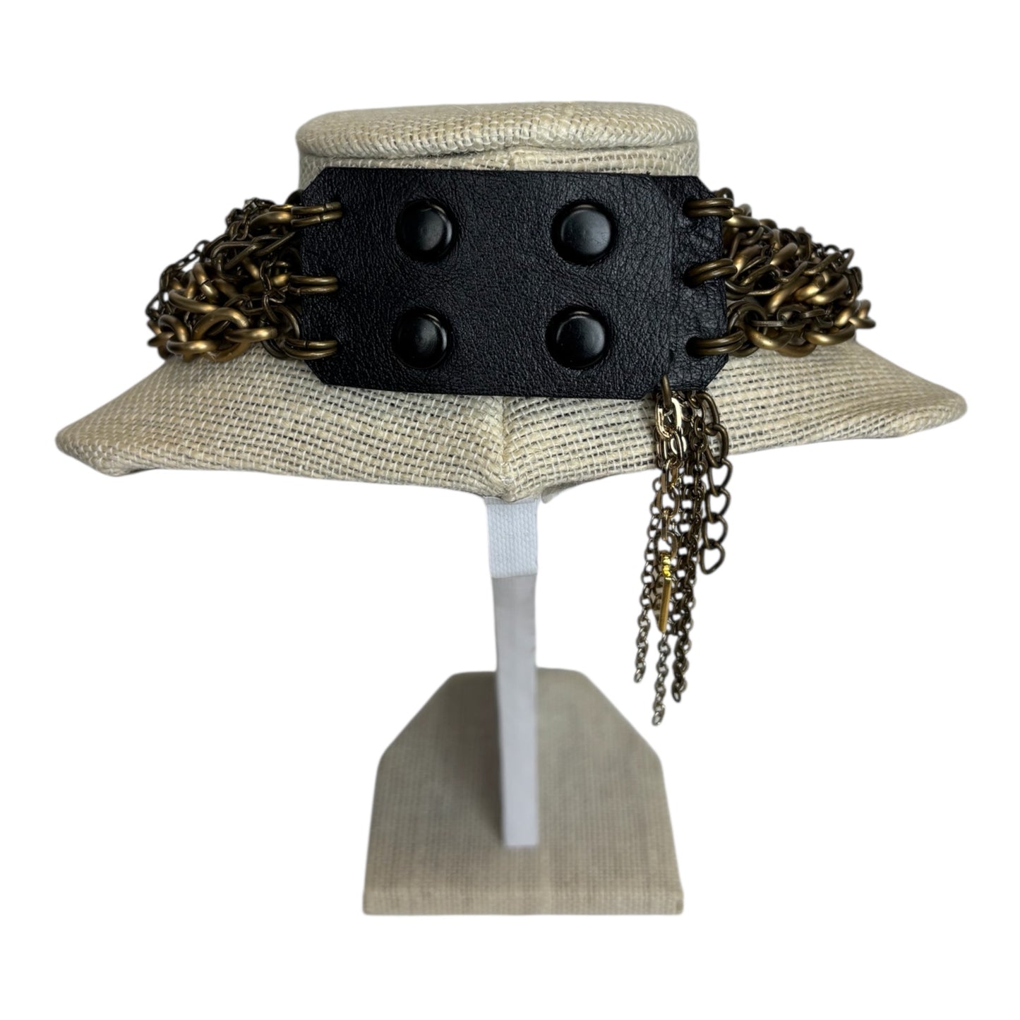 Leather Multi Strand Choker Necklace