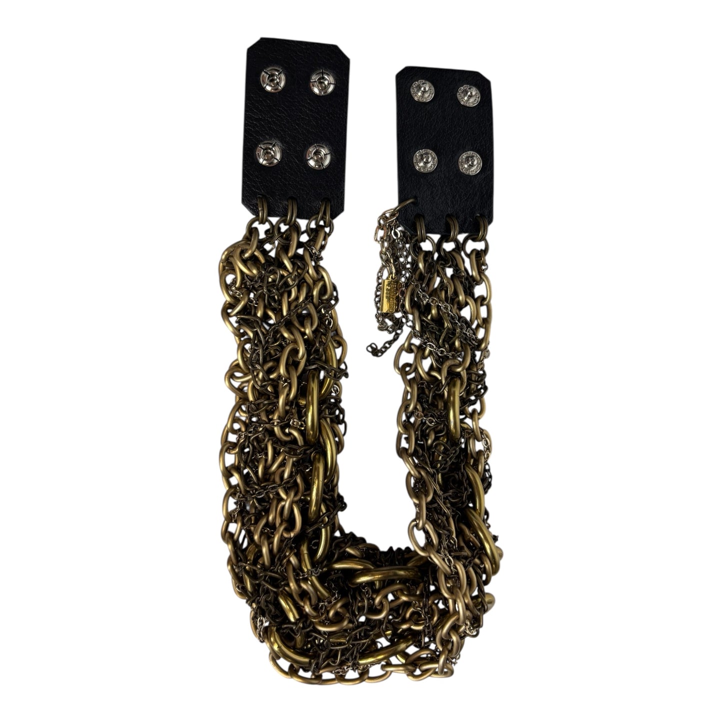 Leather Multi Strand Choker Necklace