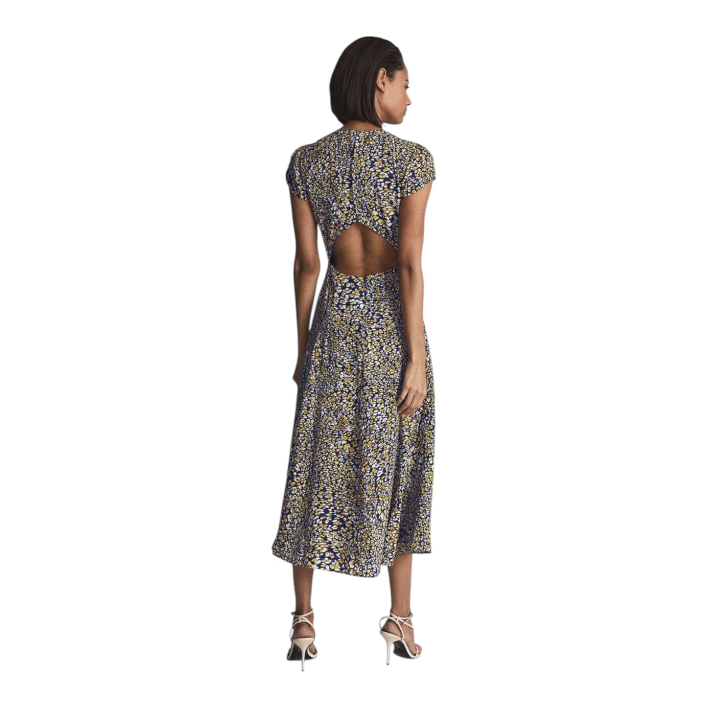 Livia Back Print Cut-Out Midi Dress