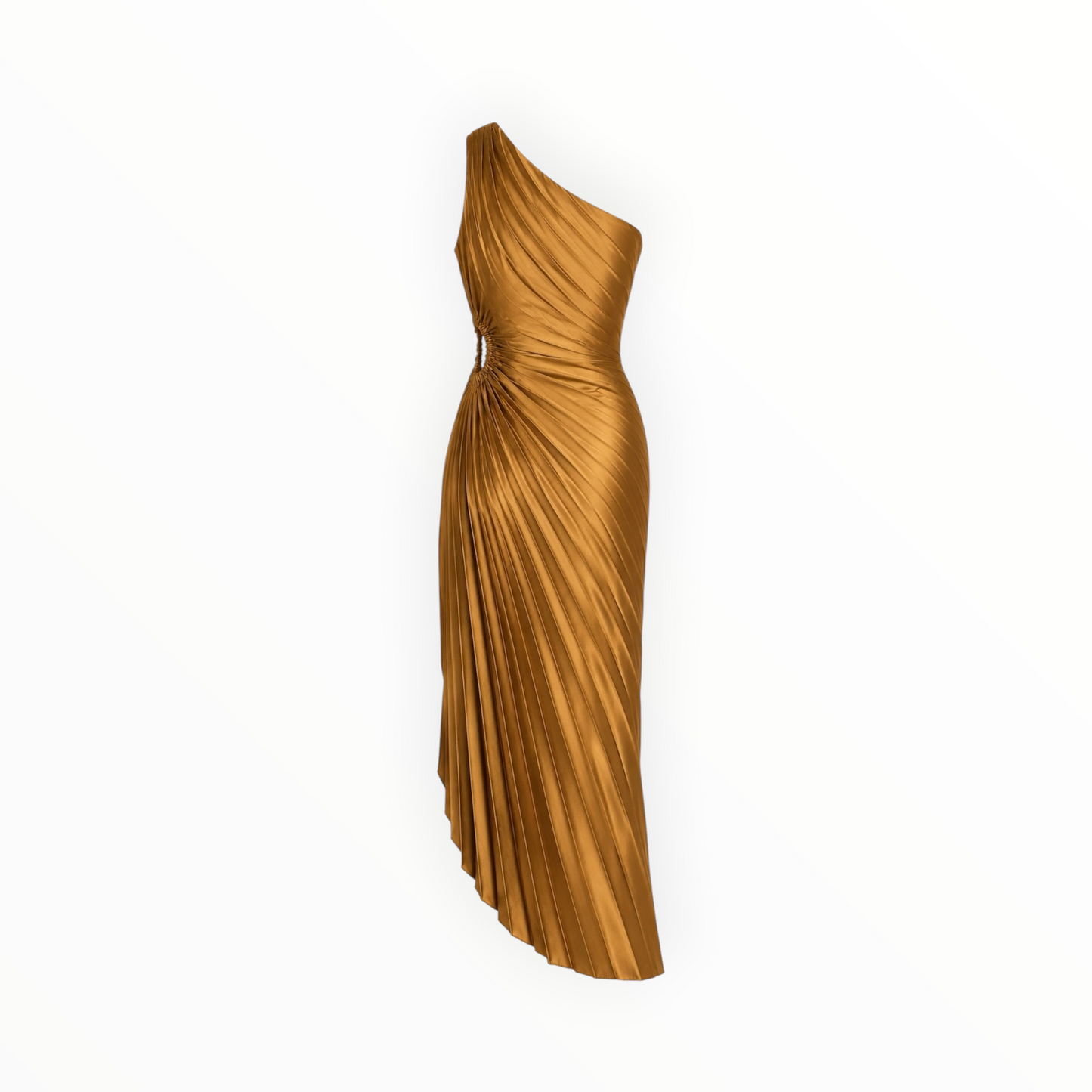 One-Shoulder Pleated Keyhole Dress size S