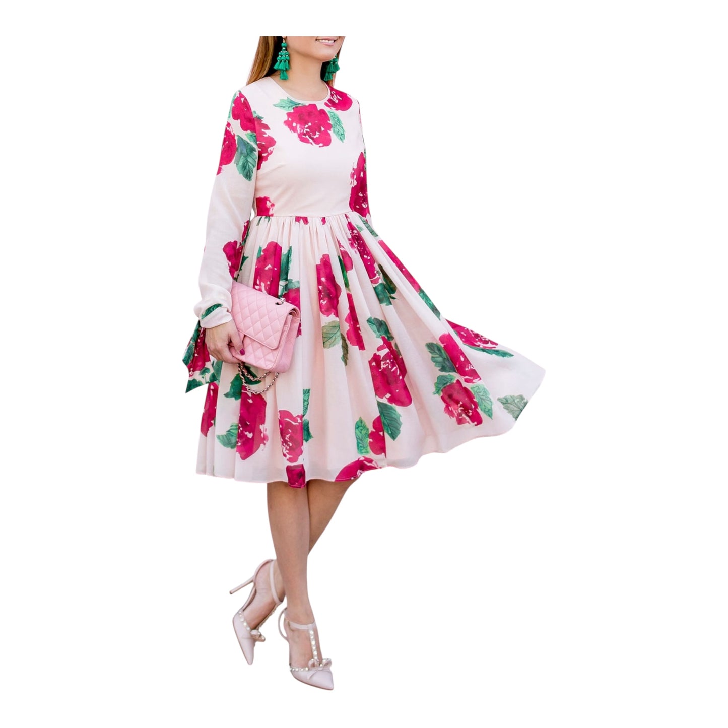 Floral Long Sleeve Dress size small