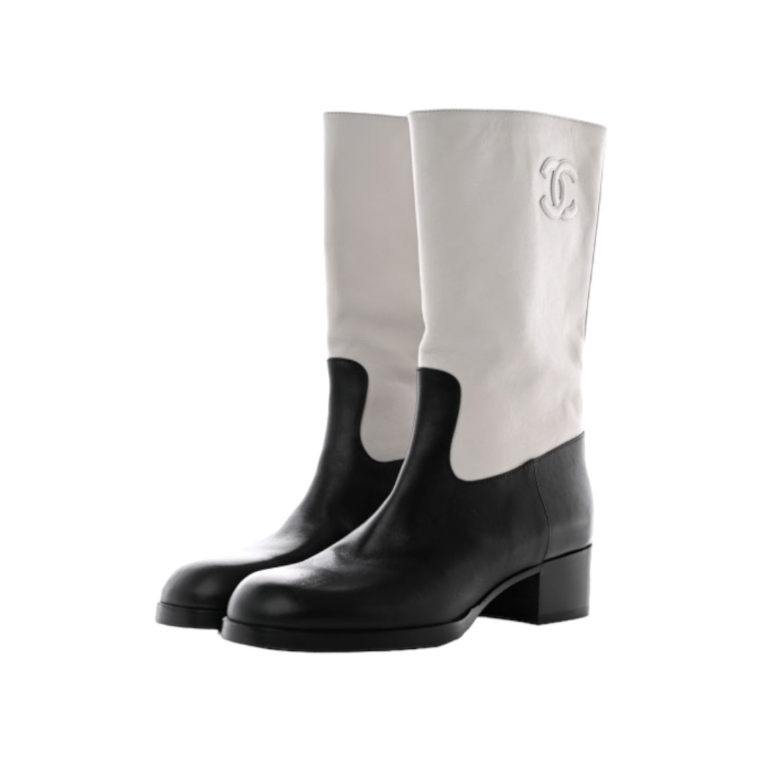 CC Logo Mid Calf Boots Size 40 NEW IN BOX