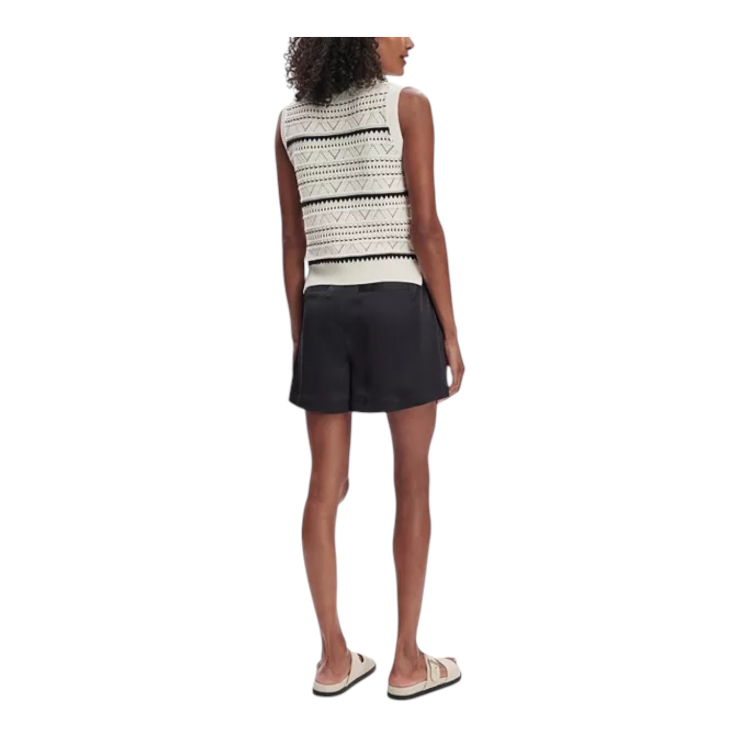 Athena Pointelle Sleeveless Sweater size Large