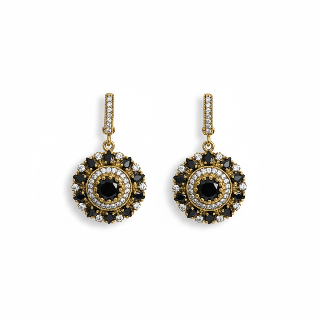 925 Fancy Round Earrings