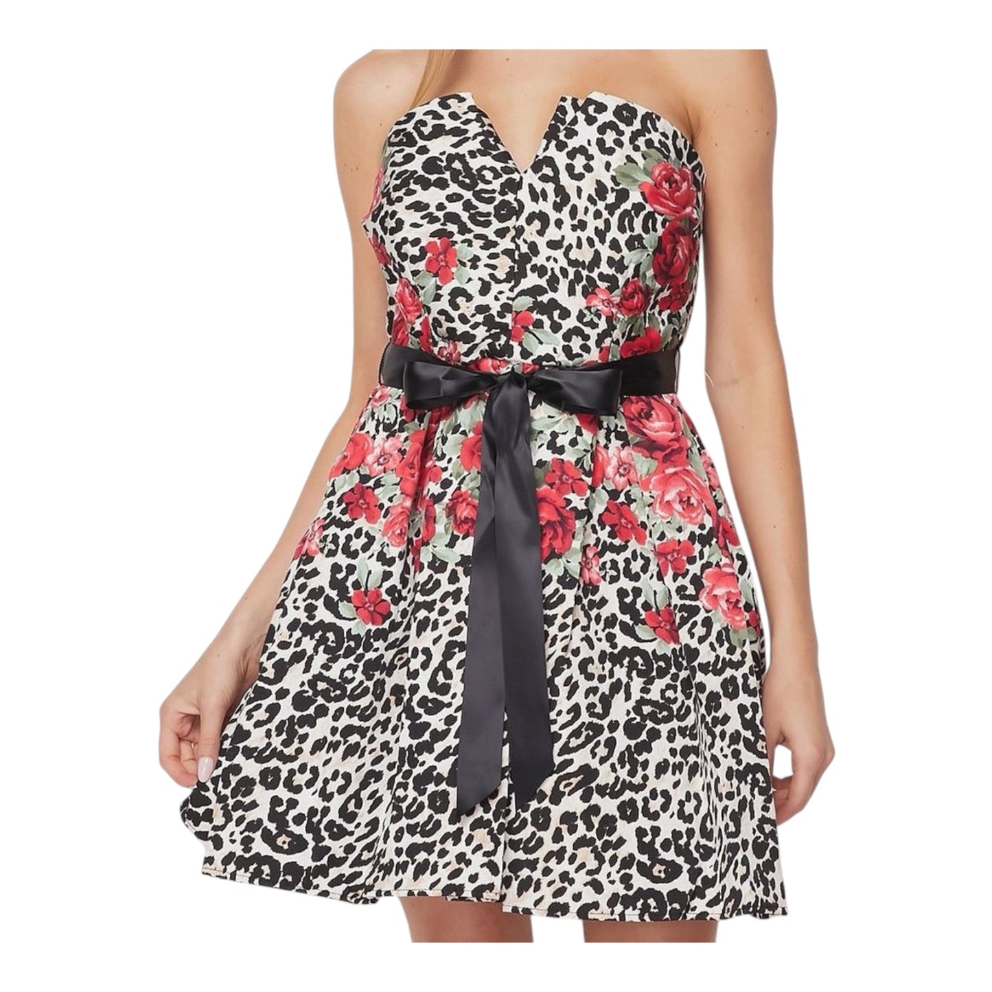 Strapless Mixed-Print Dress size 5/6
