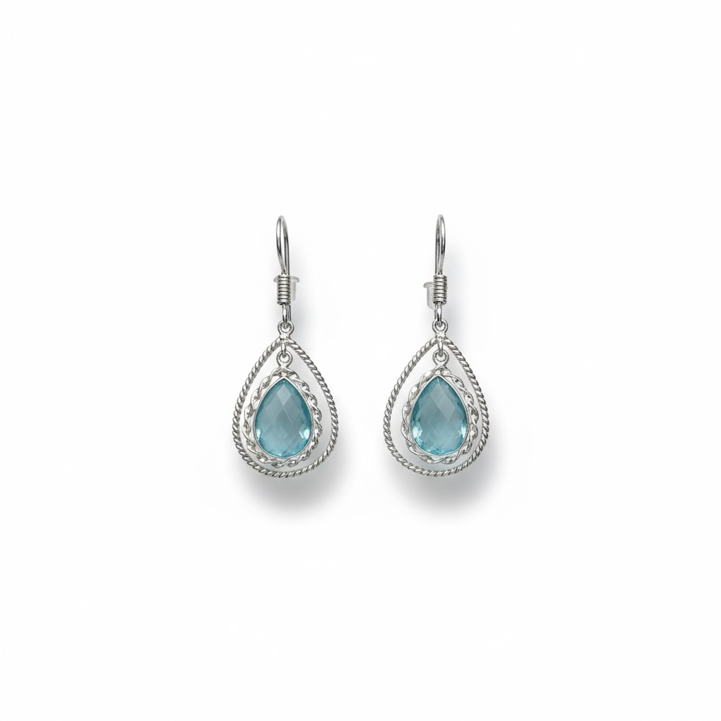925 Double Teardrop Earrings