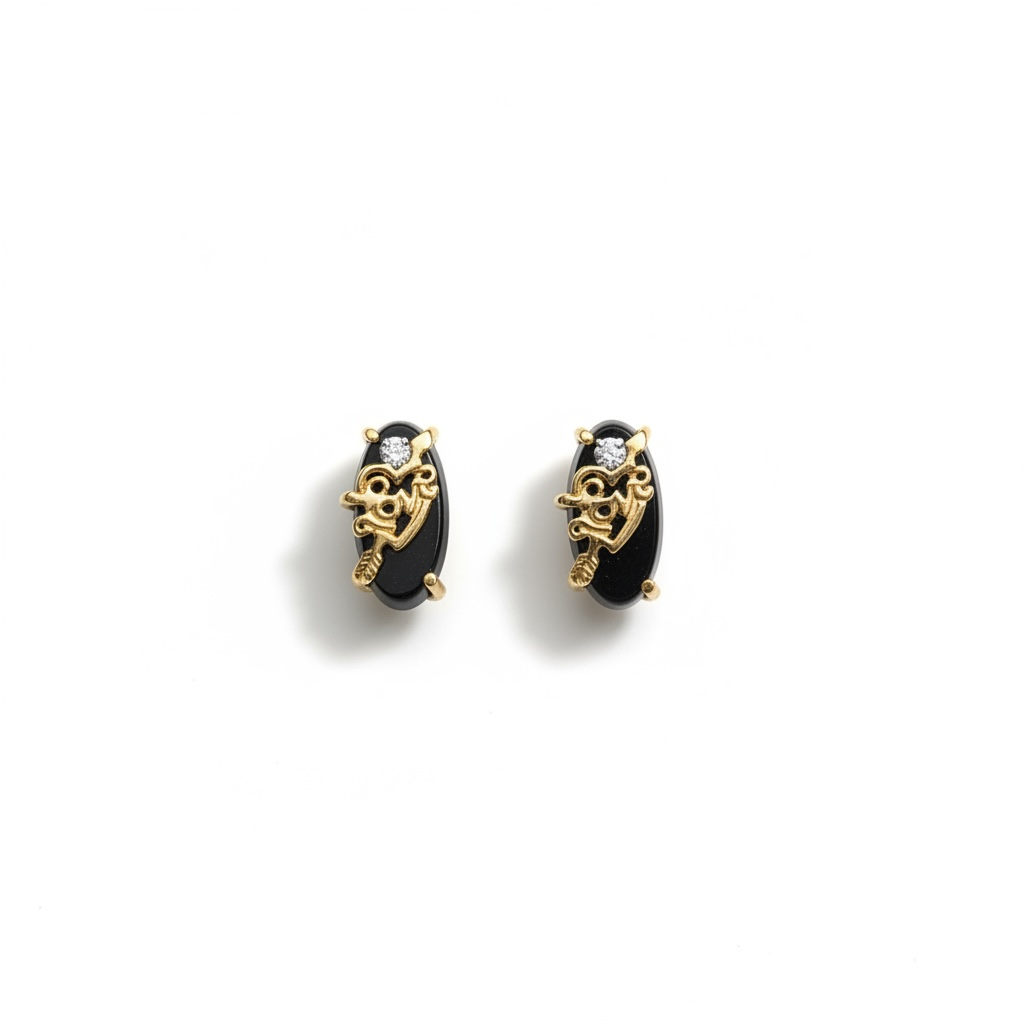 Onyx Love Stud Earrings