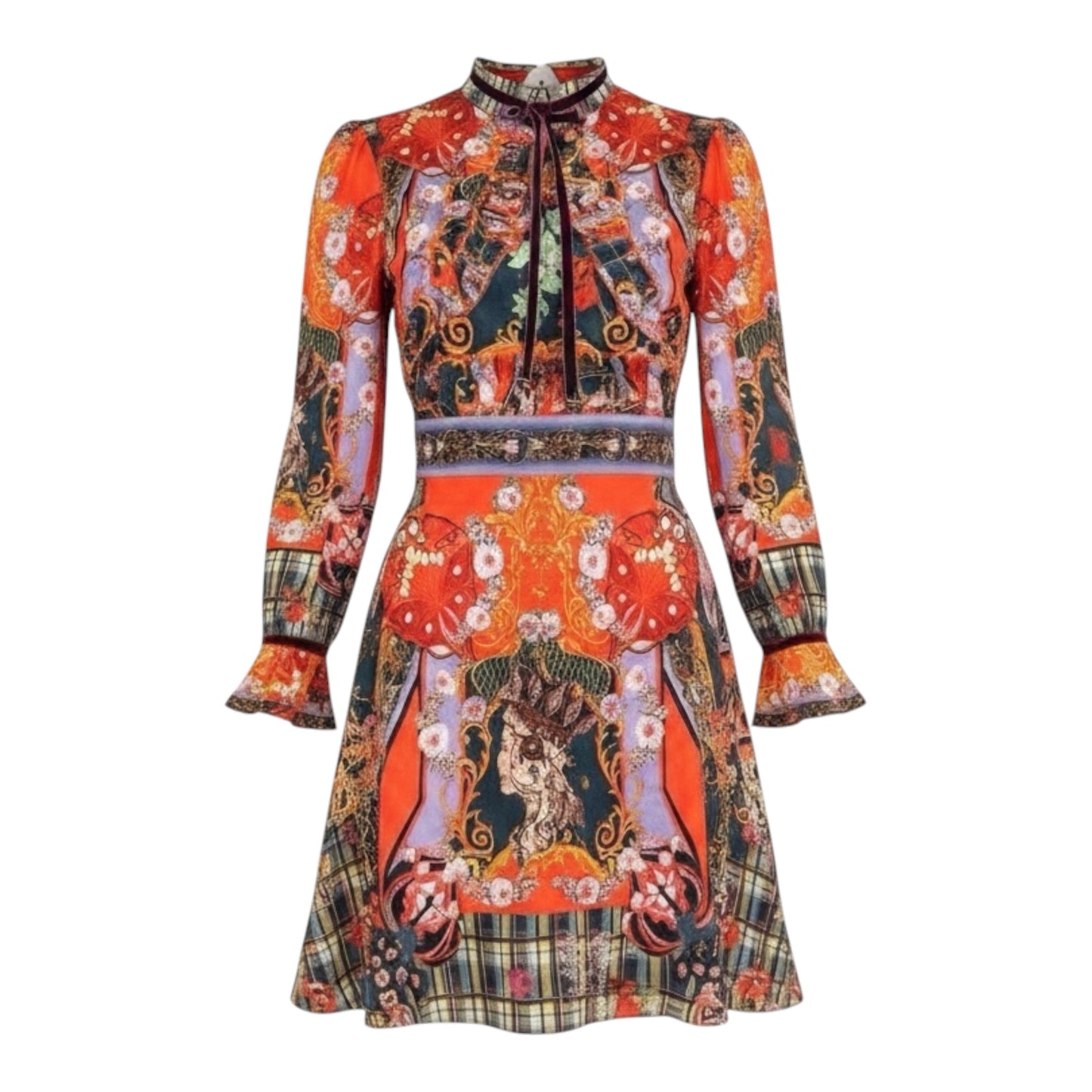 Long Sleeve Printed Dress size Large