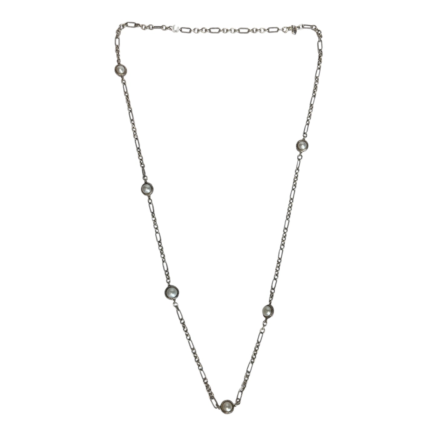 Pearl and Chain Link Necklace