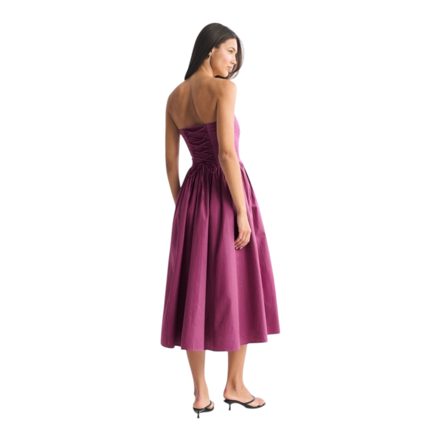 Bra-Free Dipped-Waist Midi Dress size Large