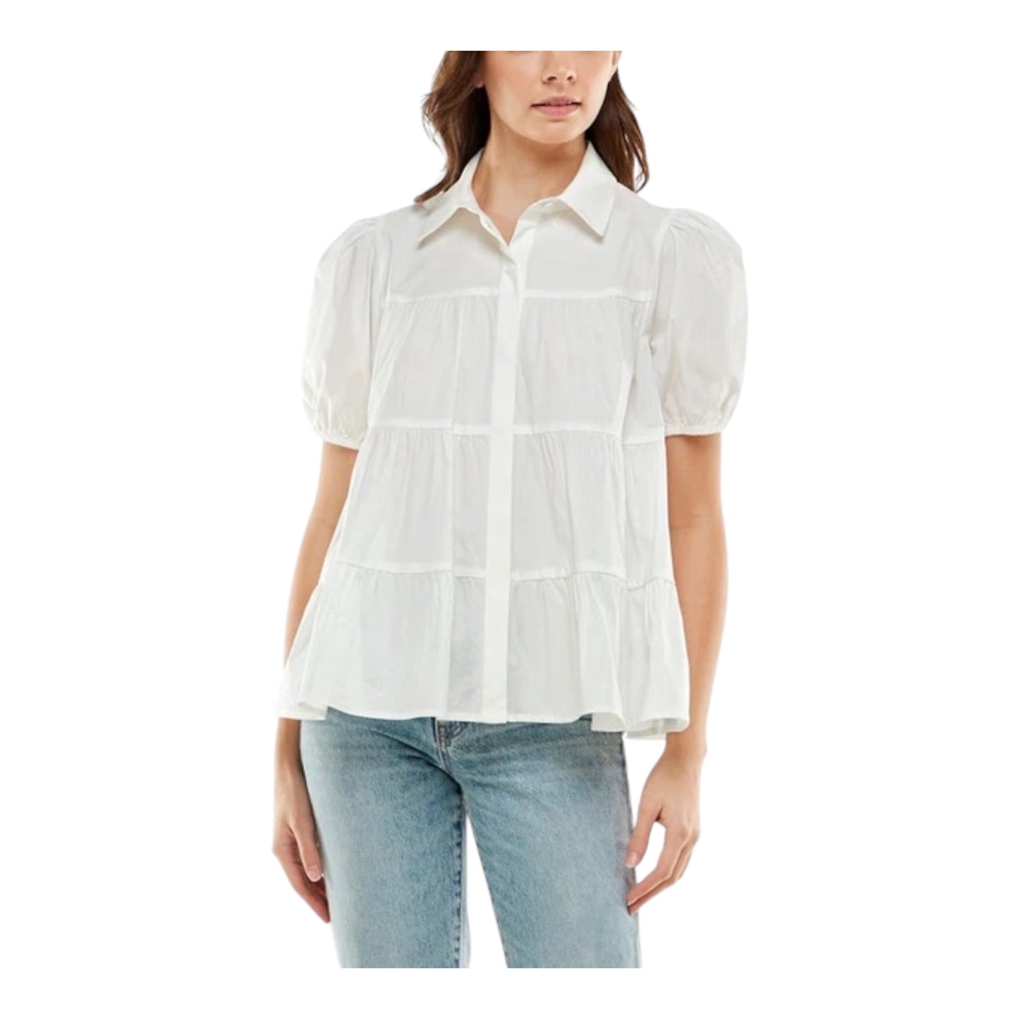 Canossa Tiered Puff Sleeve Blouse