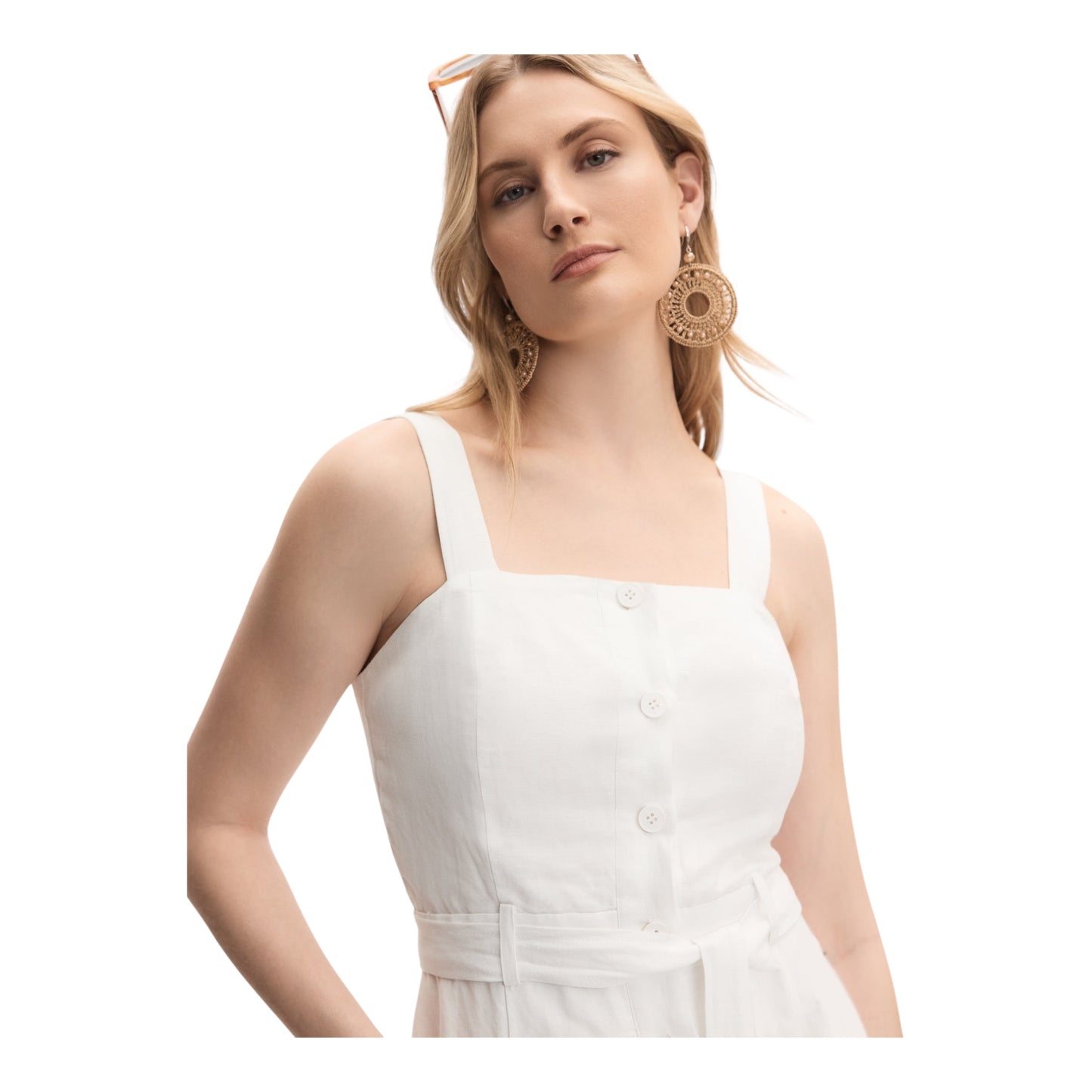 Linen-Blend Button-Down Dress size 16