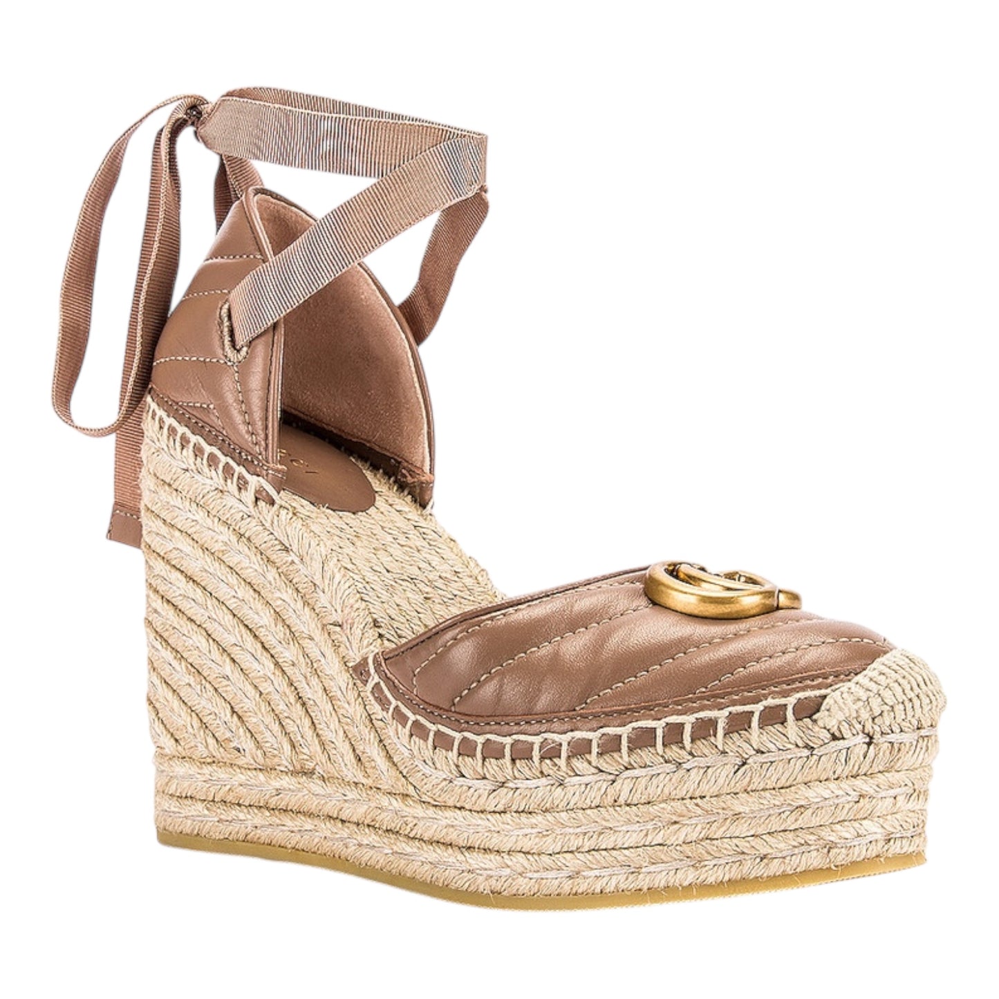 Leather Platform Espadrille Wedges size 37