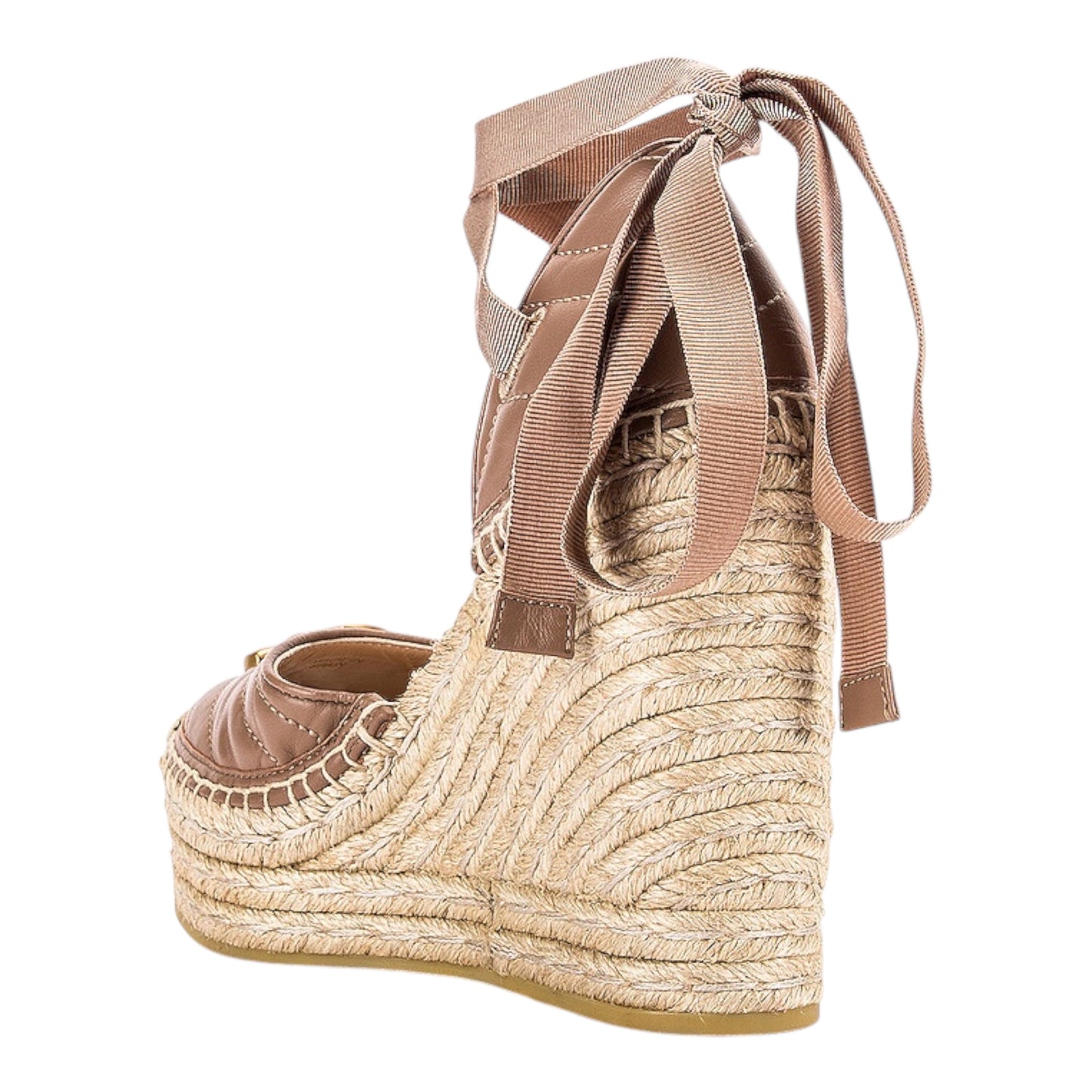 Leather Platform Espadrille Wedges size 37