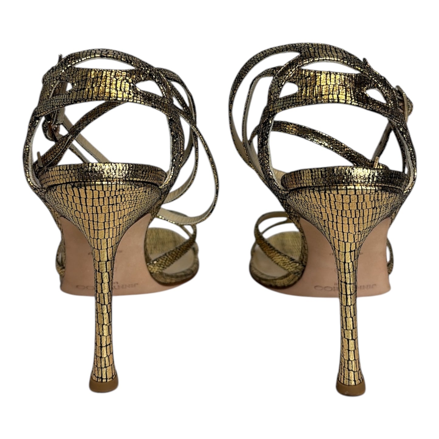 Crackled Leather Strappy Shoes size 38