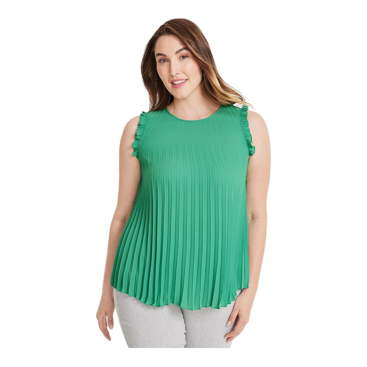Pleated Ruffle Tank Top size Large