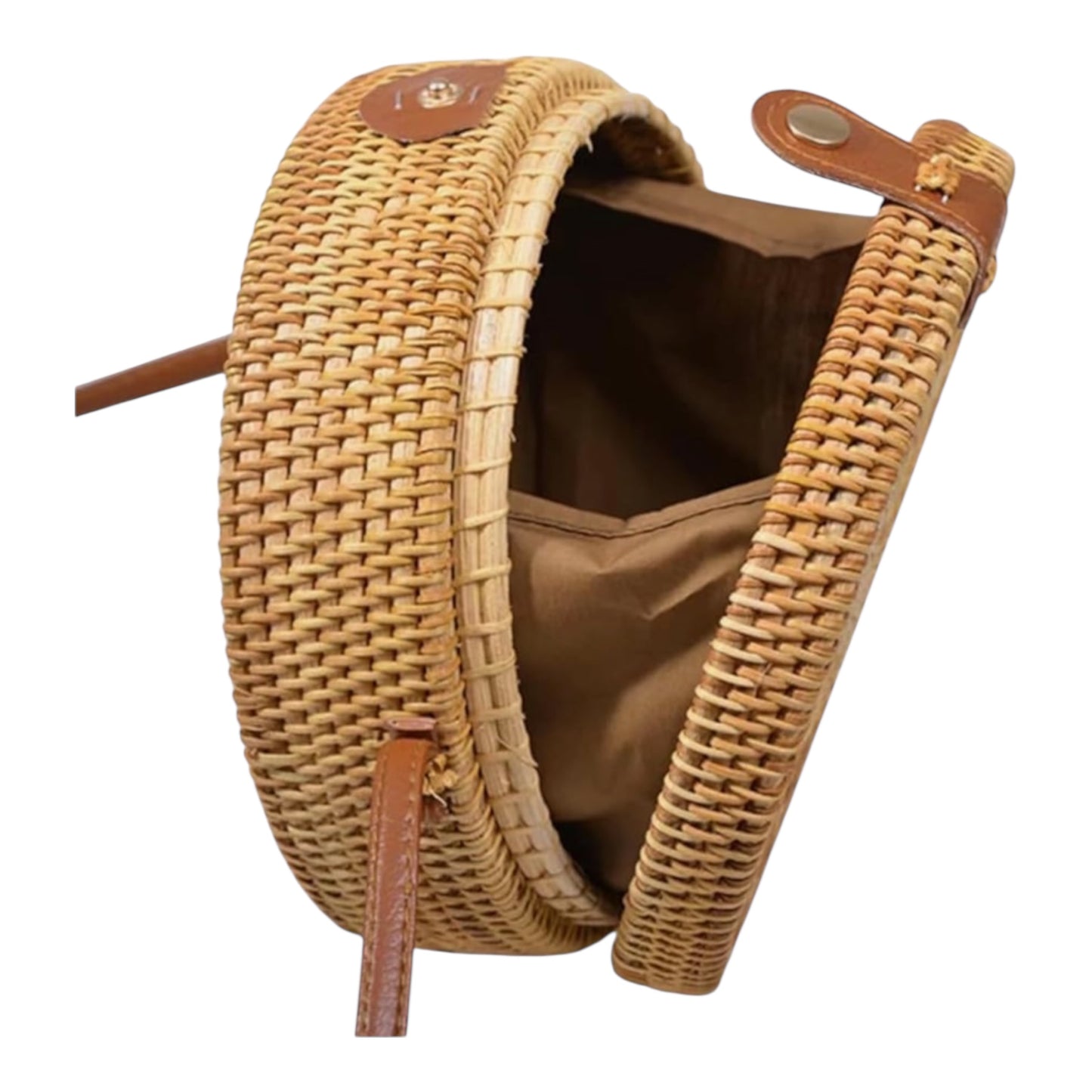 Wicker Circle Crossbody