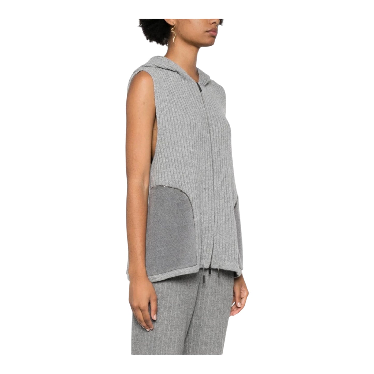 Ribbed Knit Hooded Vest size 8