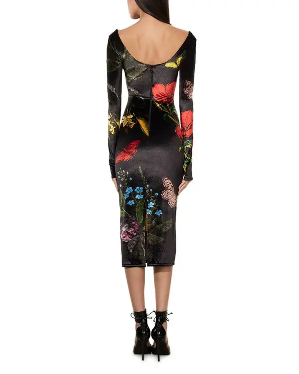 Delora Velvet Midi Dress size Medium