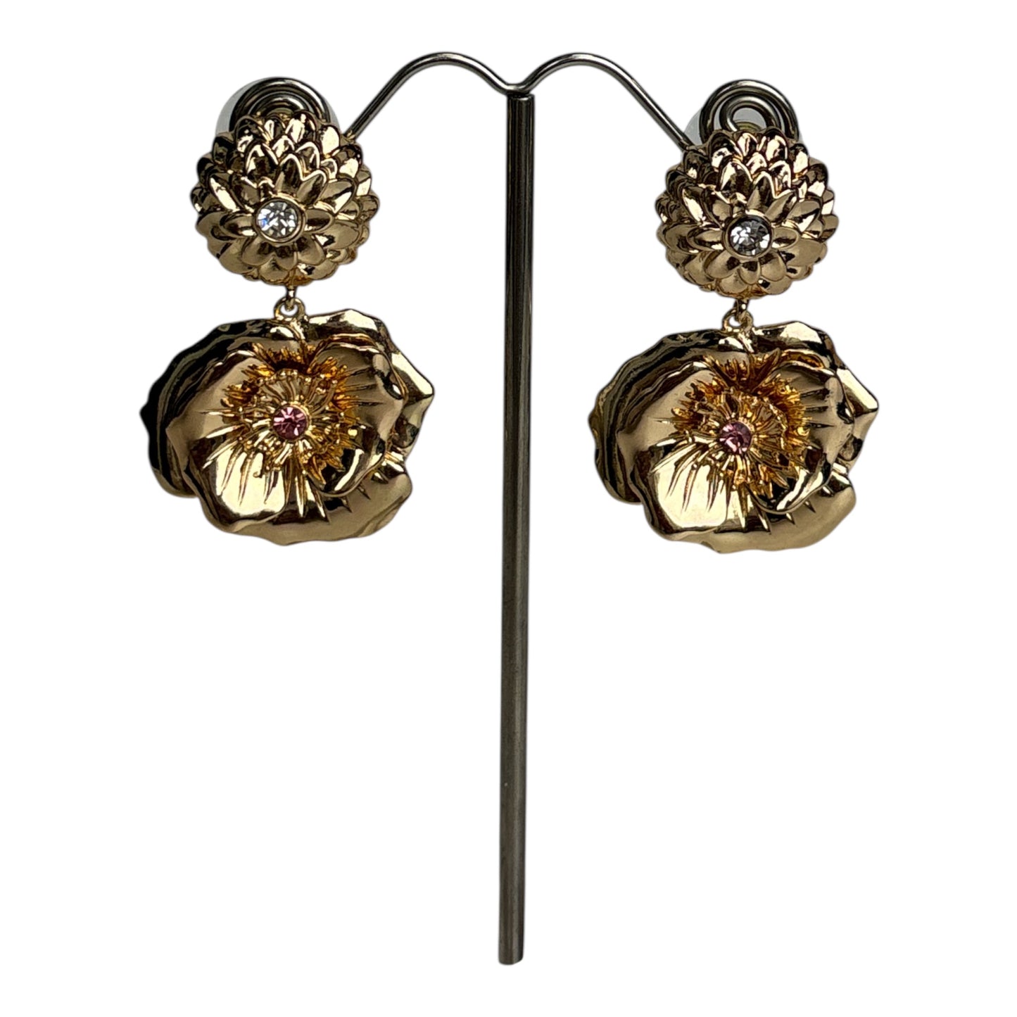 Two Flower Dangle Earrings