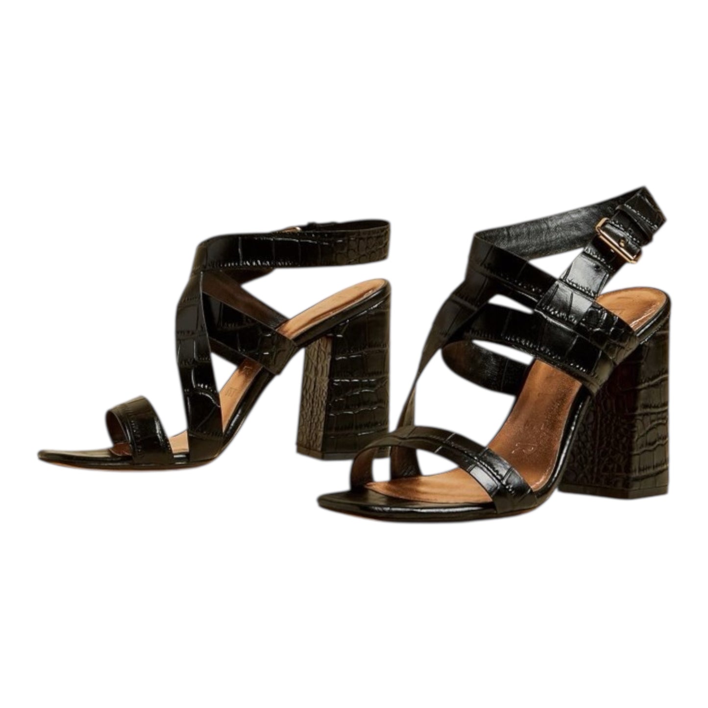 Croc Effect Block Sandals size 39.5