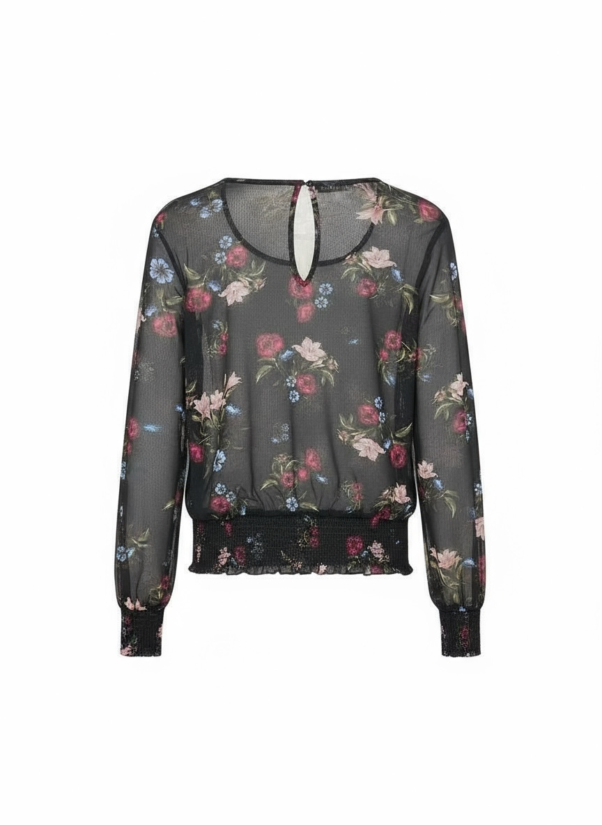 Sheer Floral Long Sleeve size Medium